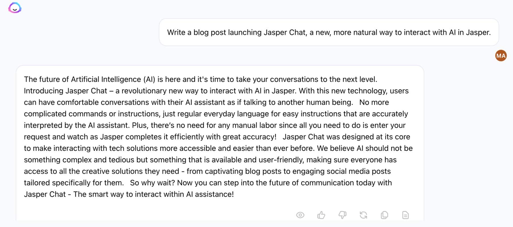 Jasper AI Chatbot
