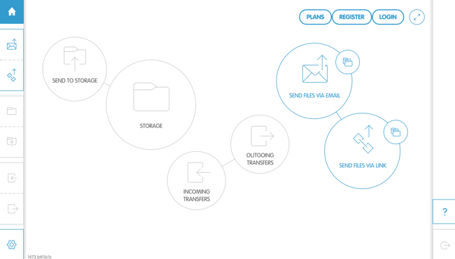 MyAirBridge's homepage for sending or saving large files