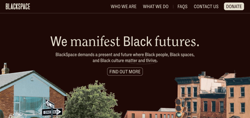 Screenshot from BlackSpace landing page 