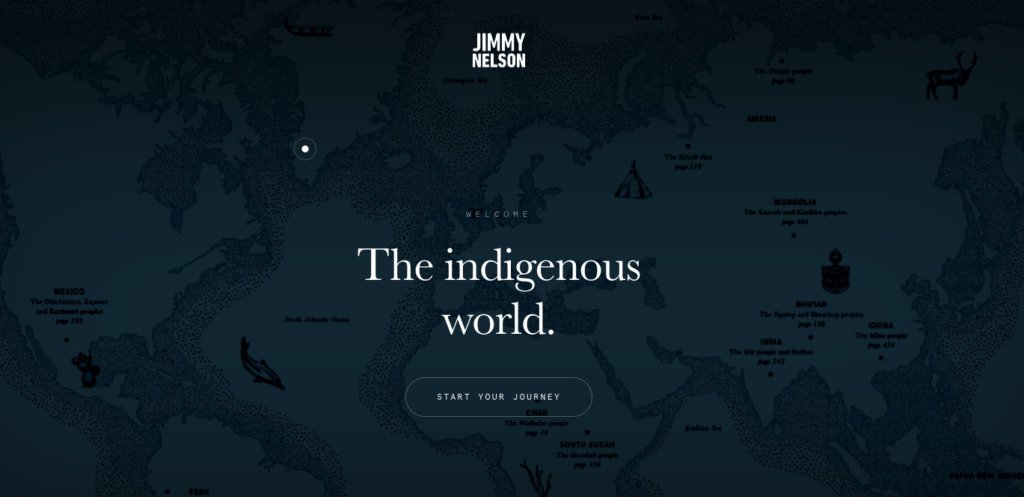 A screenshot of the Jimmy Nelson website. 