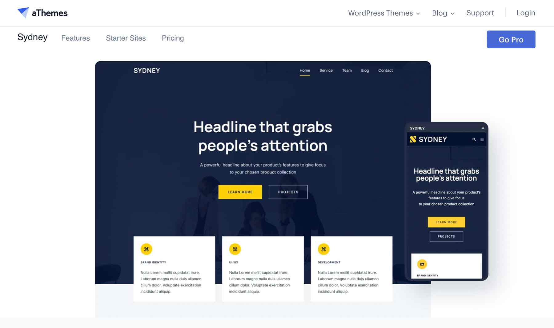 Sydney WordPress theme