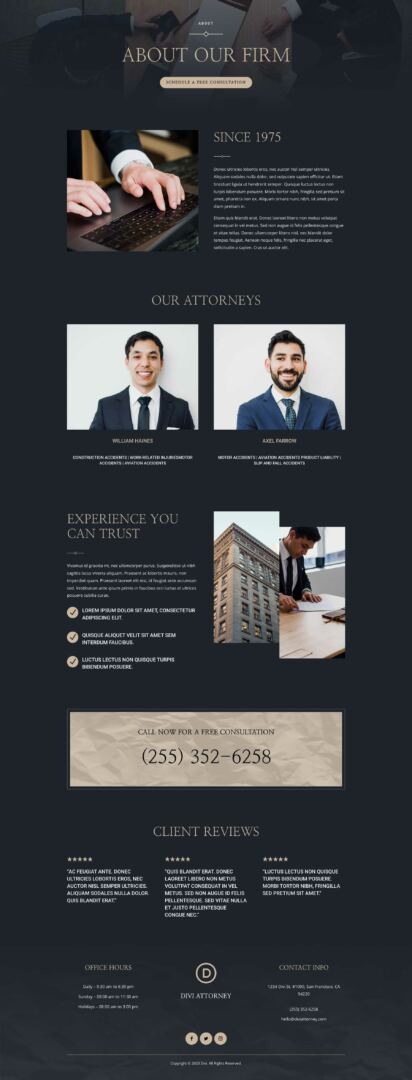 Attorney Layout Pack for Divi