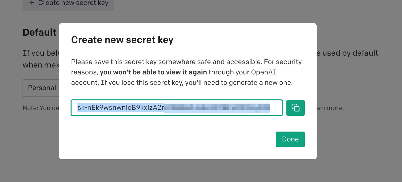 copy secret key