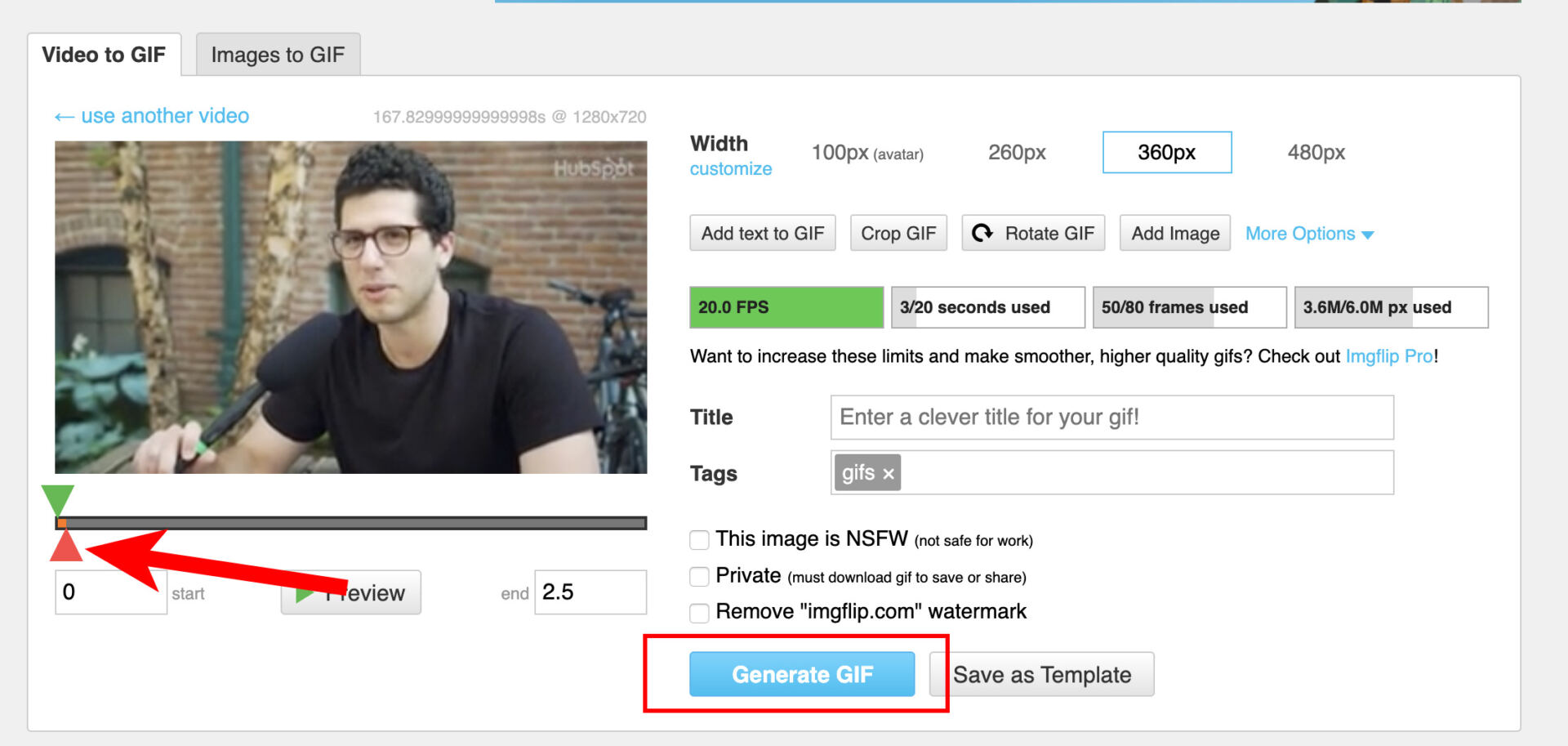 How to embed a video in an email, how to turn a video into a GIF.