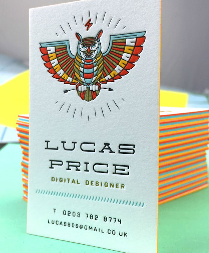 Lucas Price Letterpress Business Cards