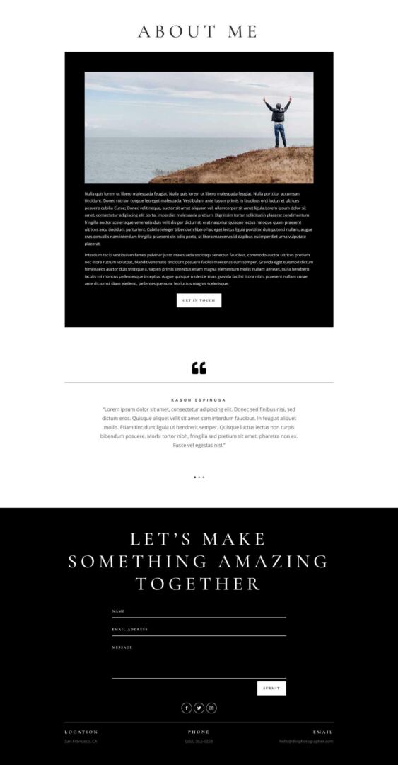 Photographer Layout Pack for Divi