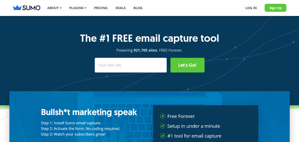 sumo email marketing list building tool
