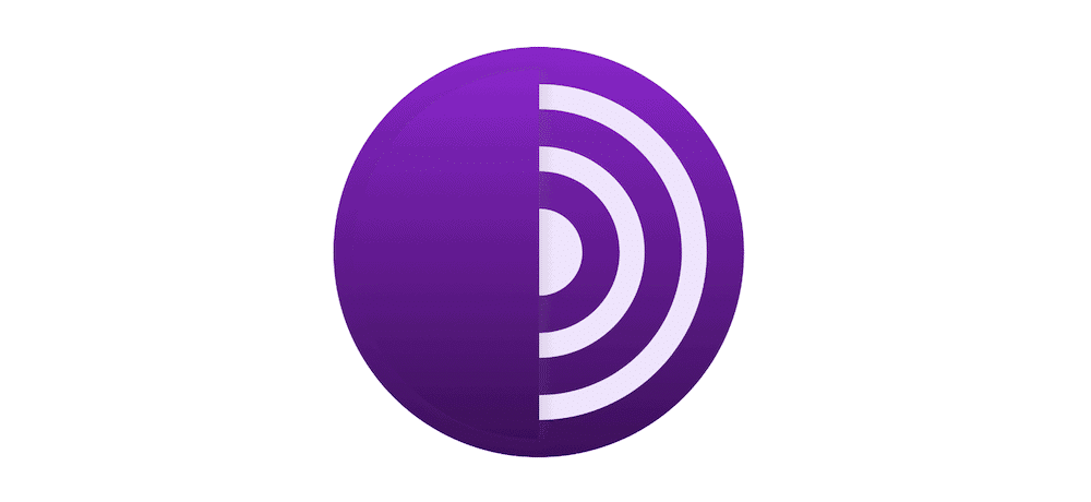 The purple Tor Browser roundel that shows a circle segmented into two halves: one full with color, the other using circular stripes.