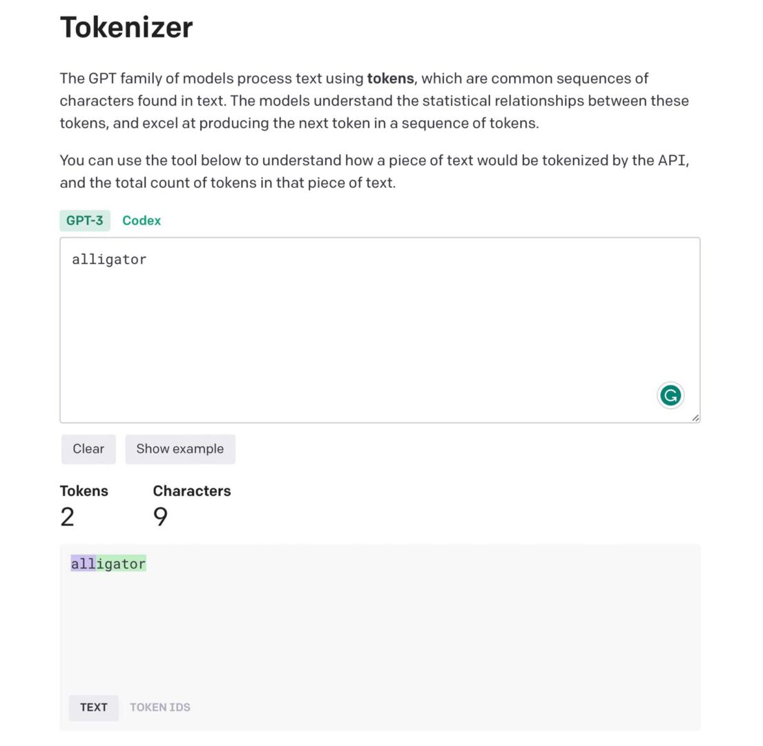 ChatGPT tokenizer