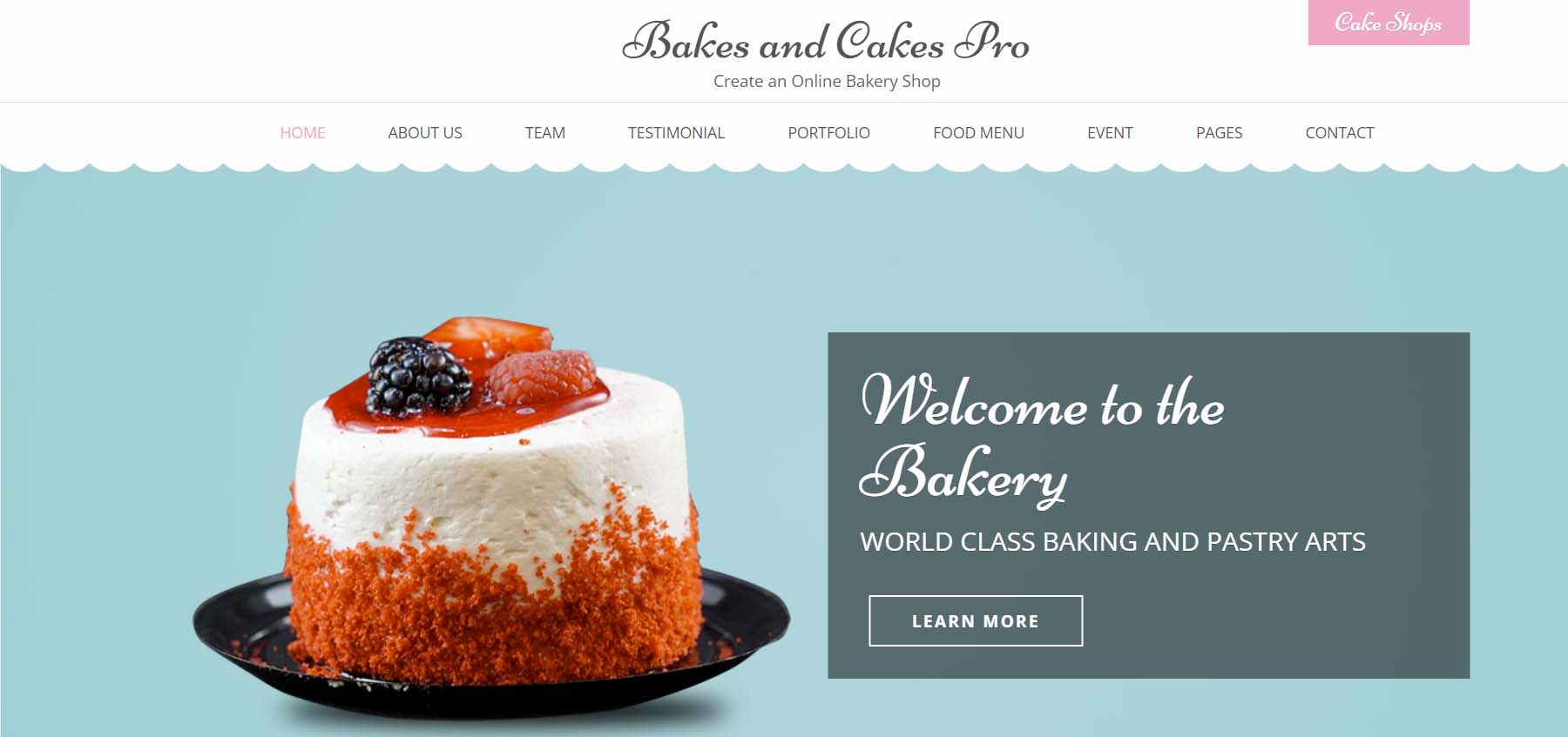 Bakes and Cakes WordPress Restaurant Theme