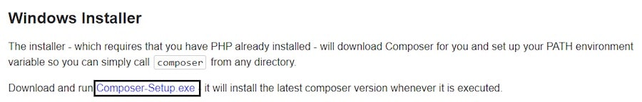 Composer for Windows download page. 