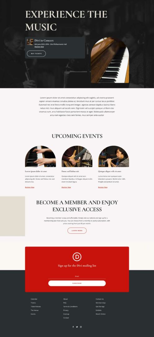 Concert Hall Layout Pack for Divi
