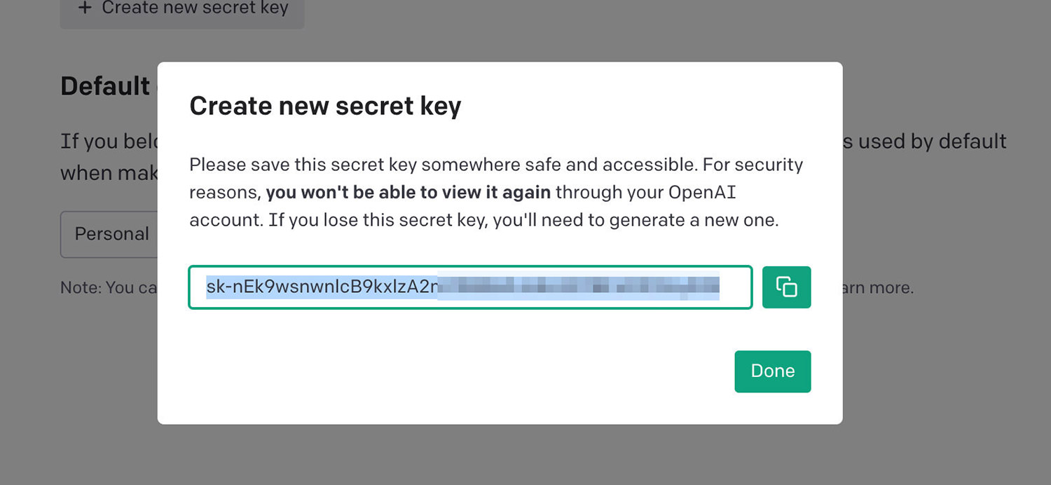 Copy secret key