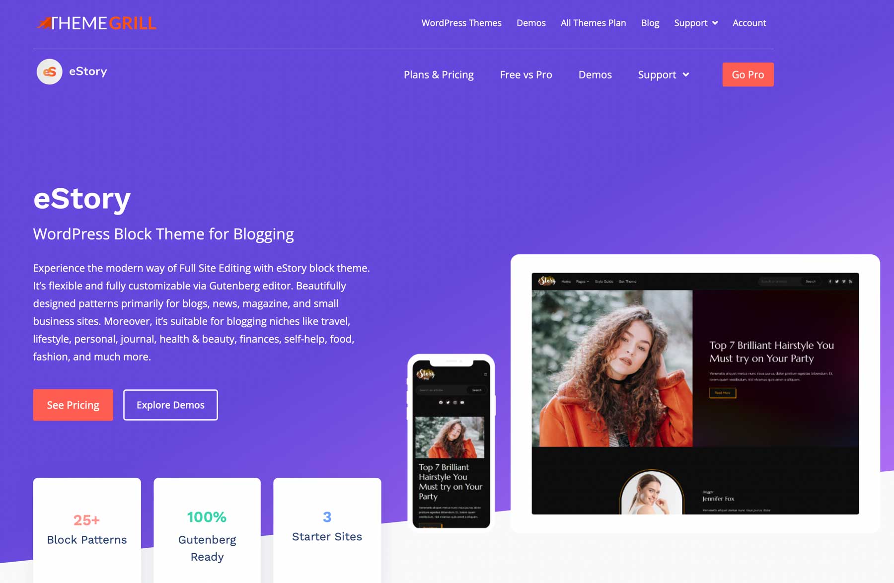 eStory best WordPress block theme