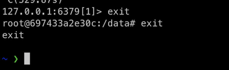 Exit from the Redis CLI