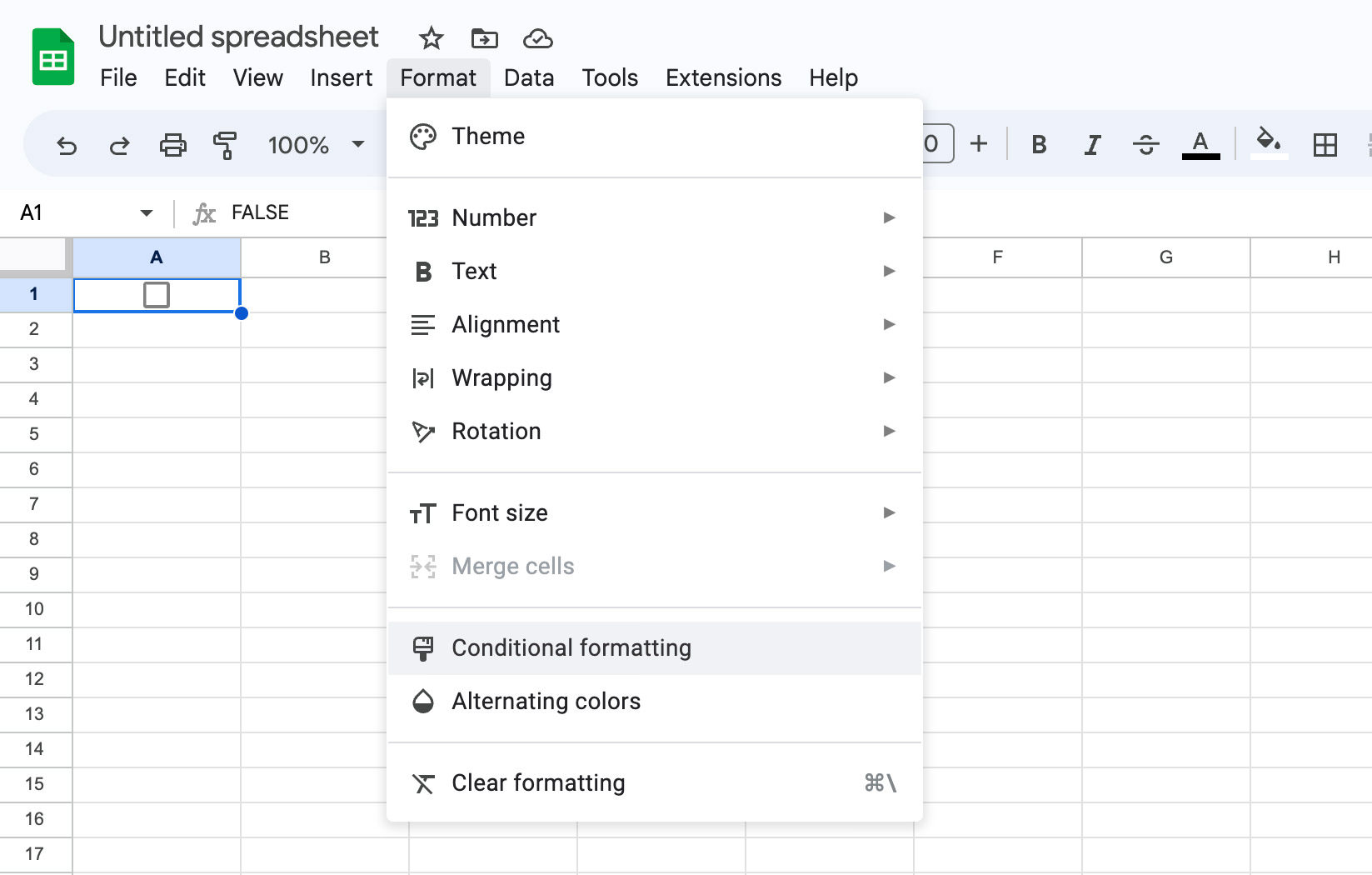 Conditional formatting