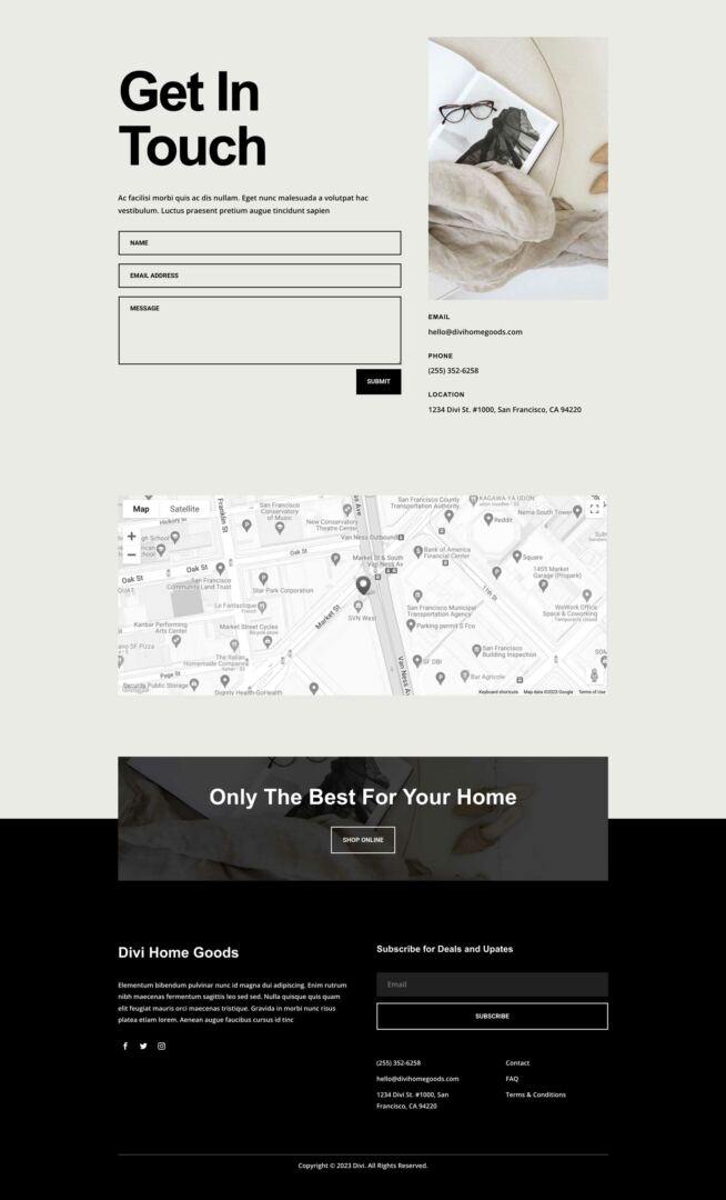 Home Goods Layout Pack for Divi