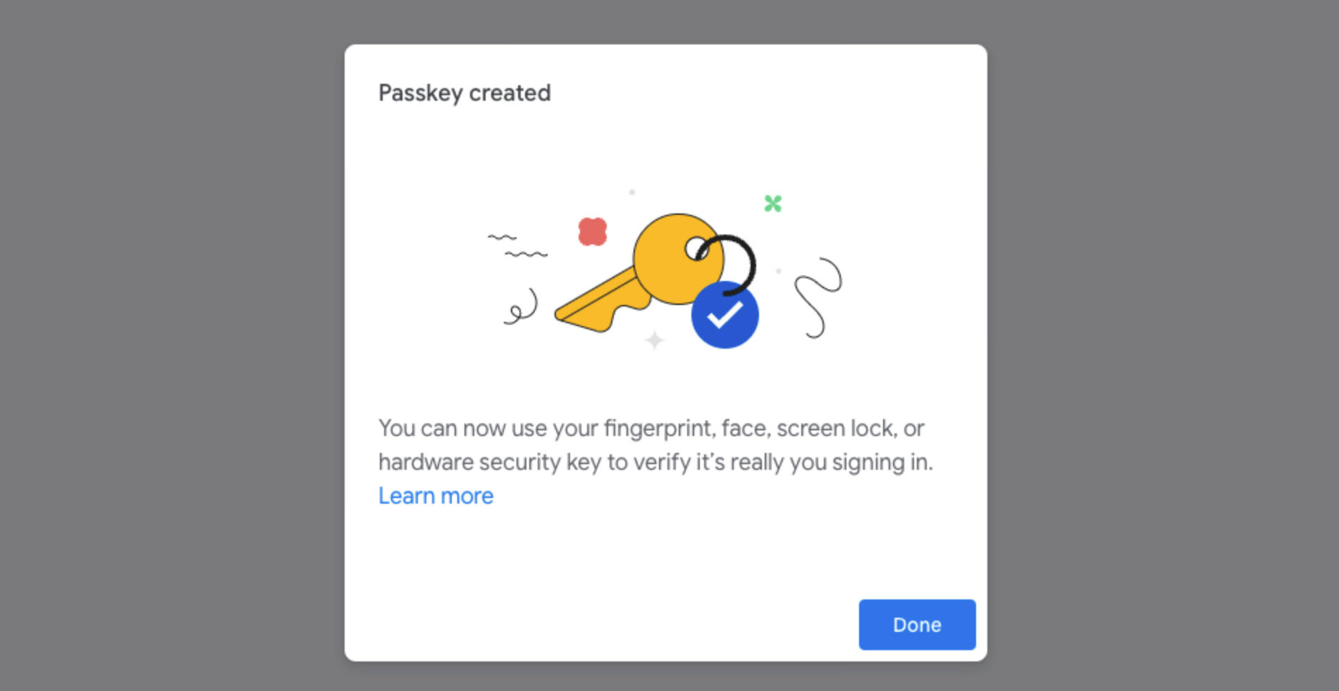 passkey created