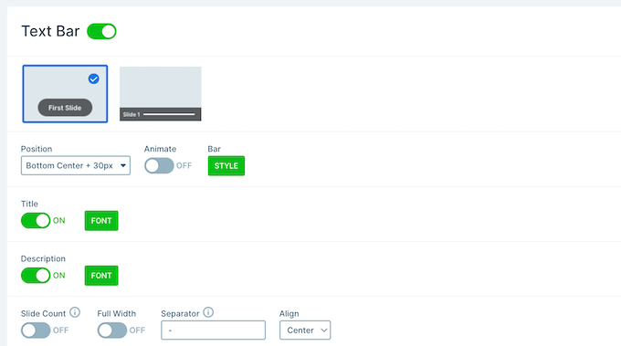 How to configure a presentation in WordPress