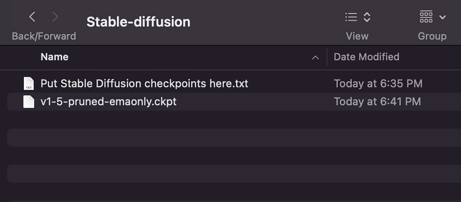 Stable Diffusion folder