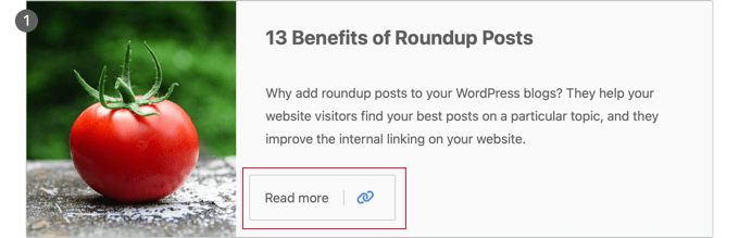 Once You Add a Link, a Read More Button Will Be Shown With the Post