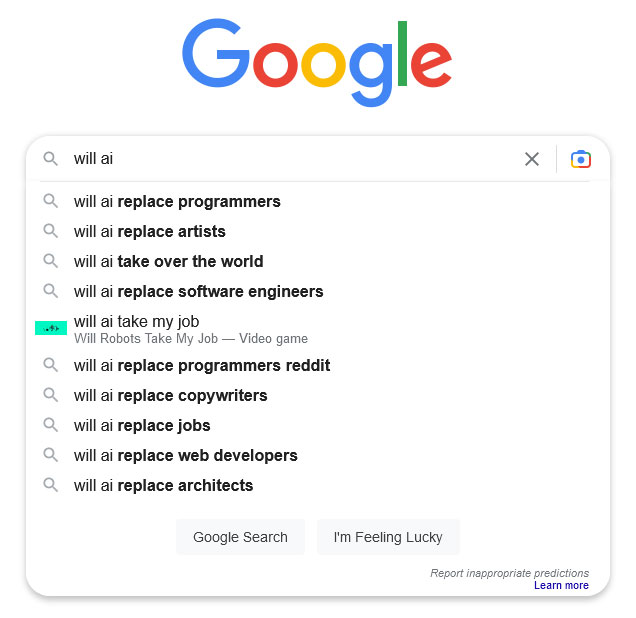 will ai replace us google search queries