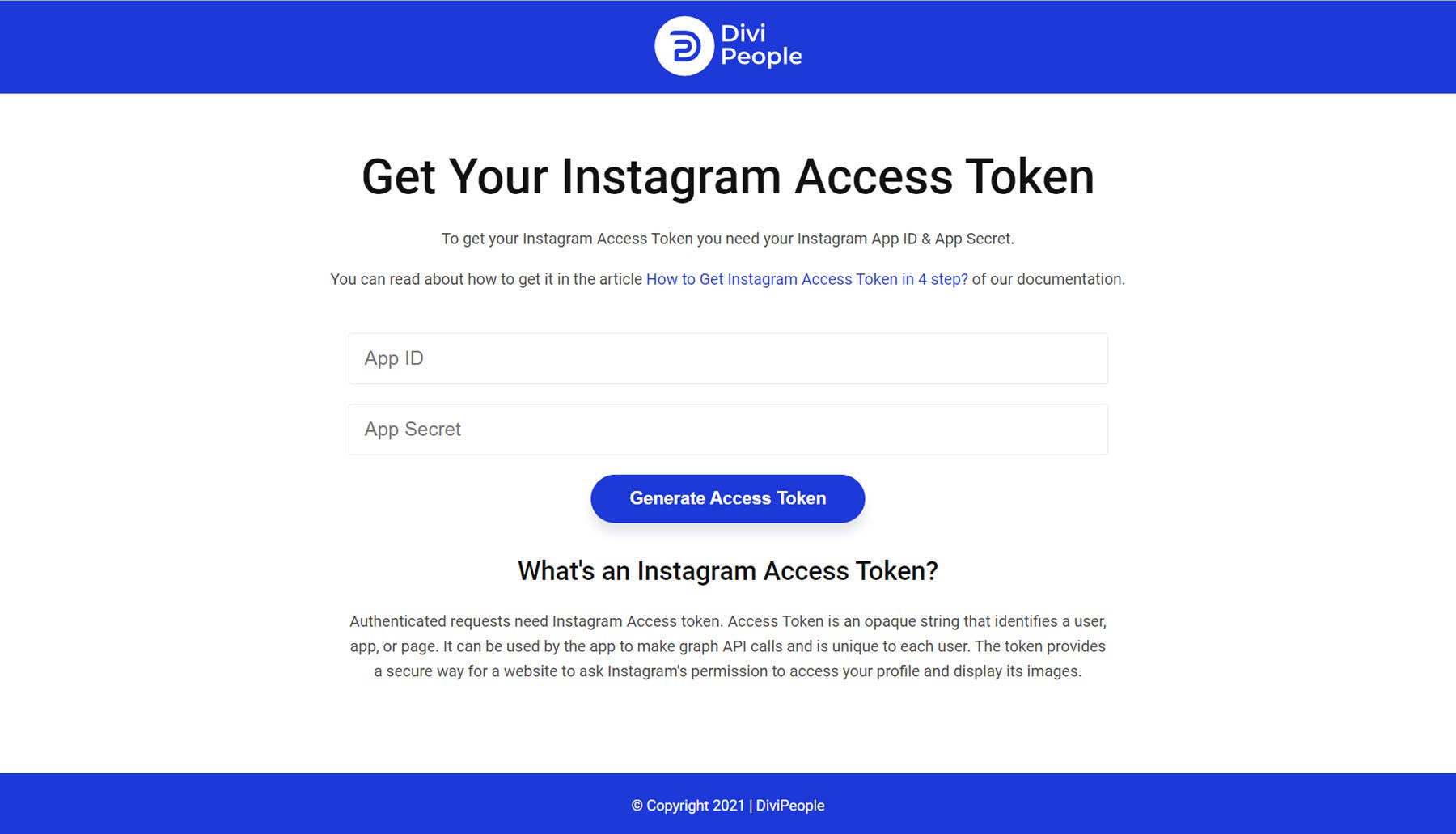 Divi Social Plus Instagram Access Token