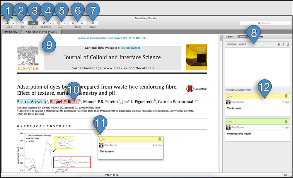 Annotate PDF with Mendeley