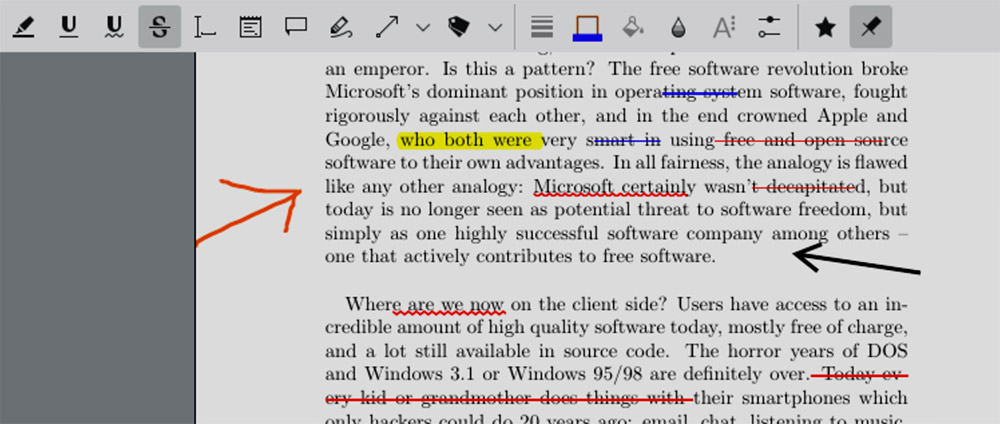 Annotate PDF with Okular