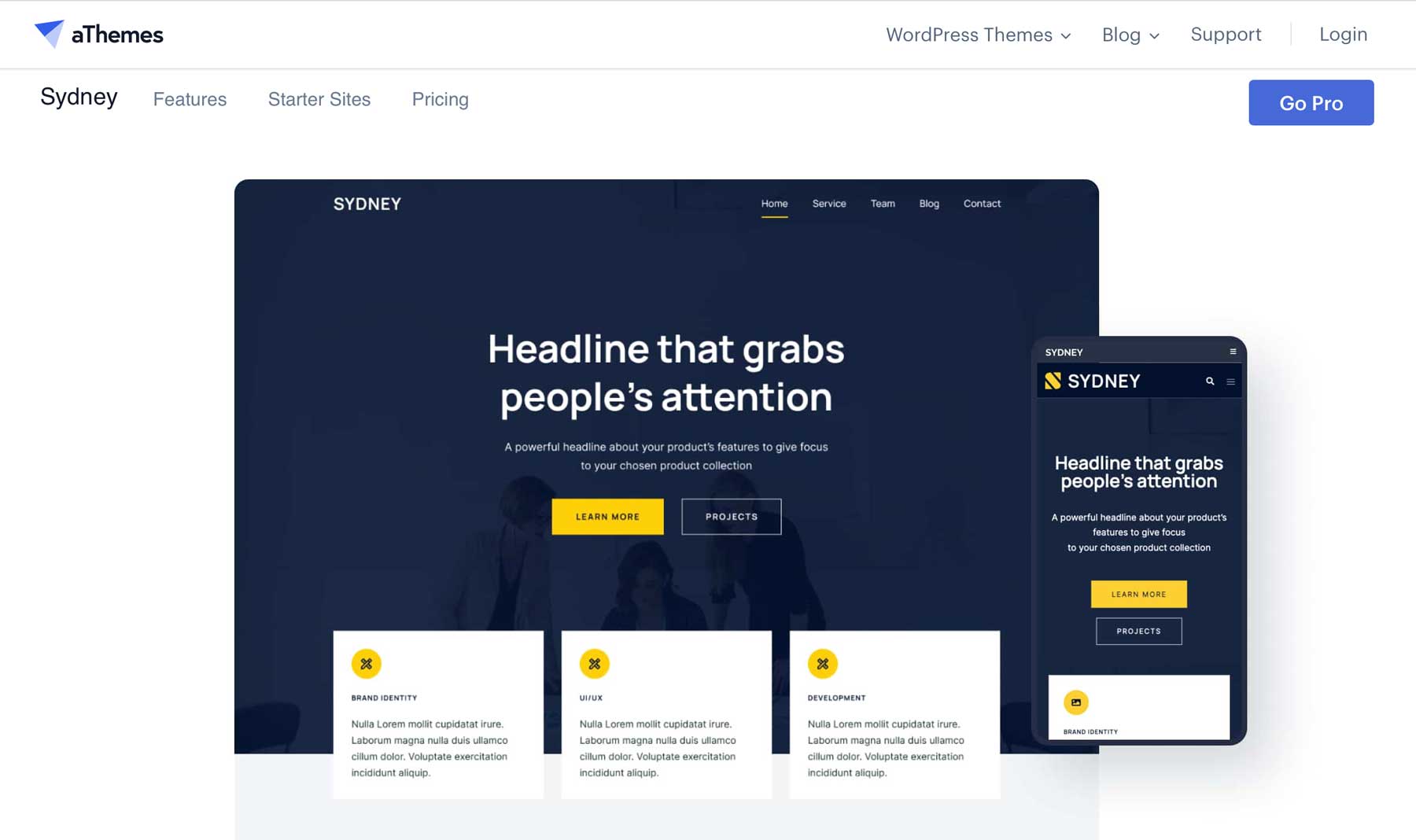 Sydney WordPress theme