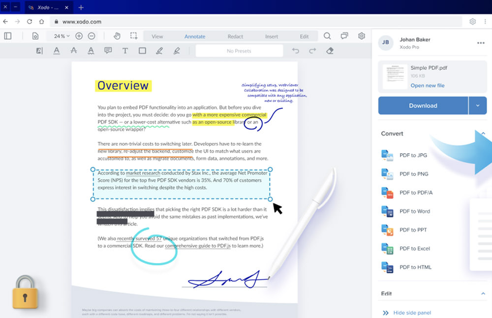 Annotate PDF with Xodo