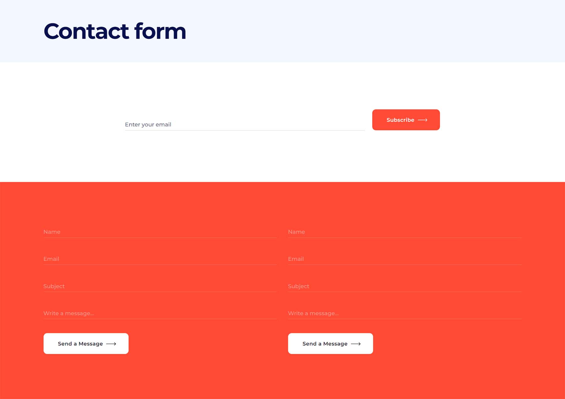 Dark and light Contact Form 7 styling