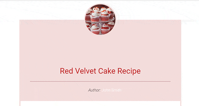 Preview of recipe card with nutrition facts labels