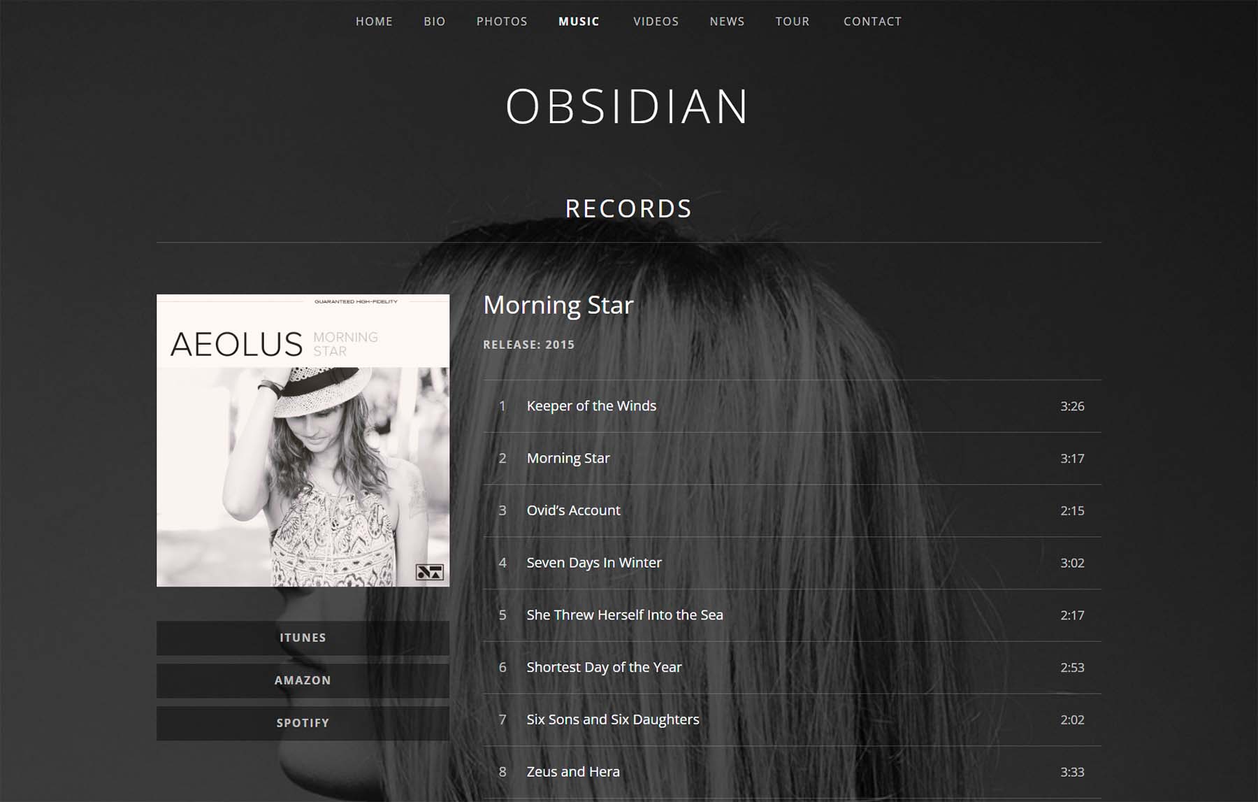 Obisian's album playlist feature
