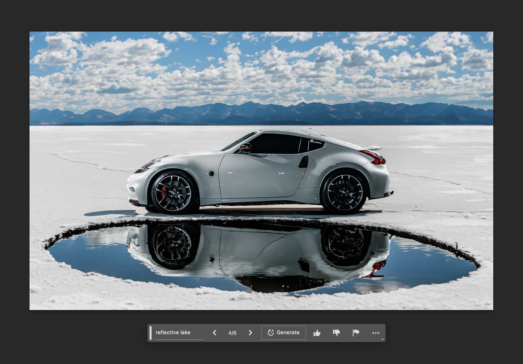 reflection of car in lake