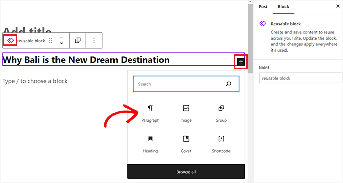 Create nested blocks