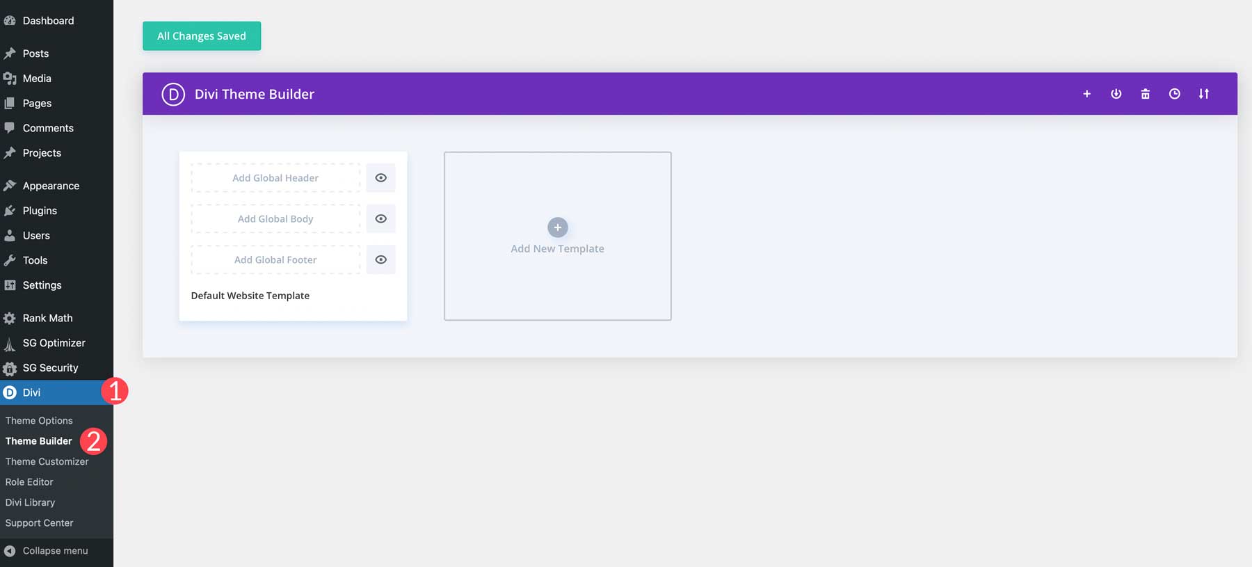 Divi theme builder