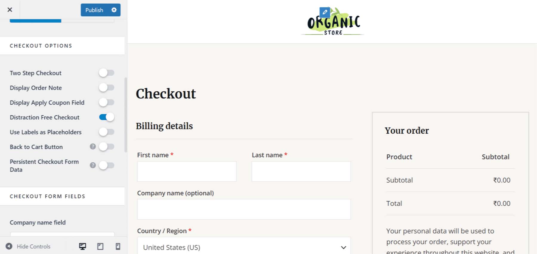 Astra's checkout options for WooCommerce