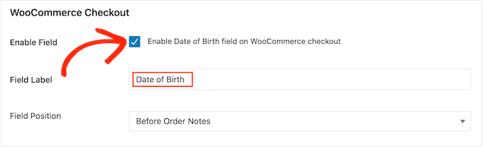 Adding the birth date field to an online store's checkout page