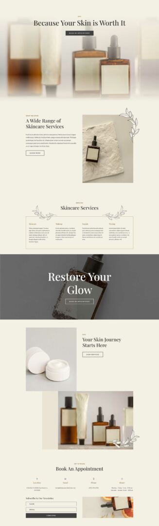 Esthetician Layout Pack for Divi