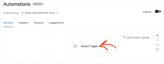 Adding a FunnelKit trigger to an automation workflow