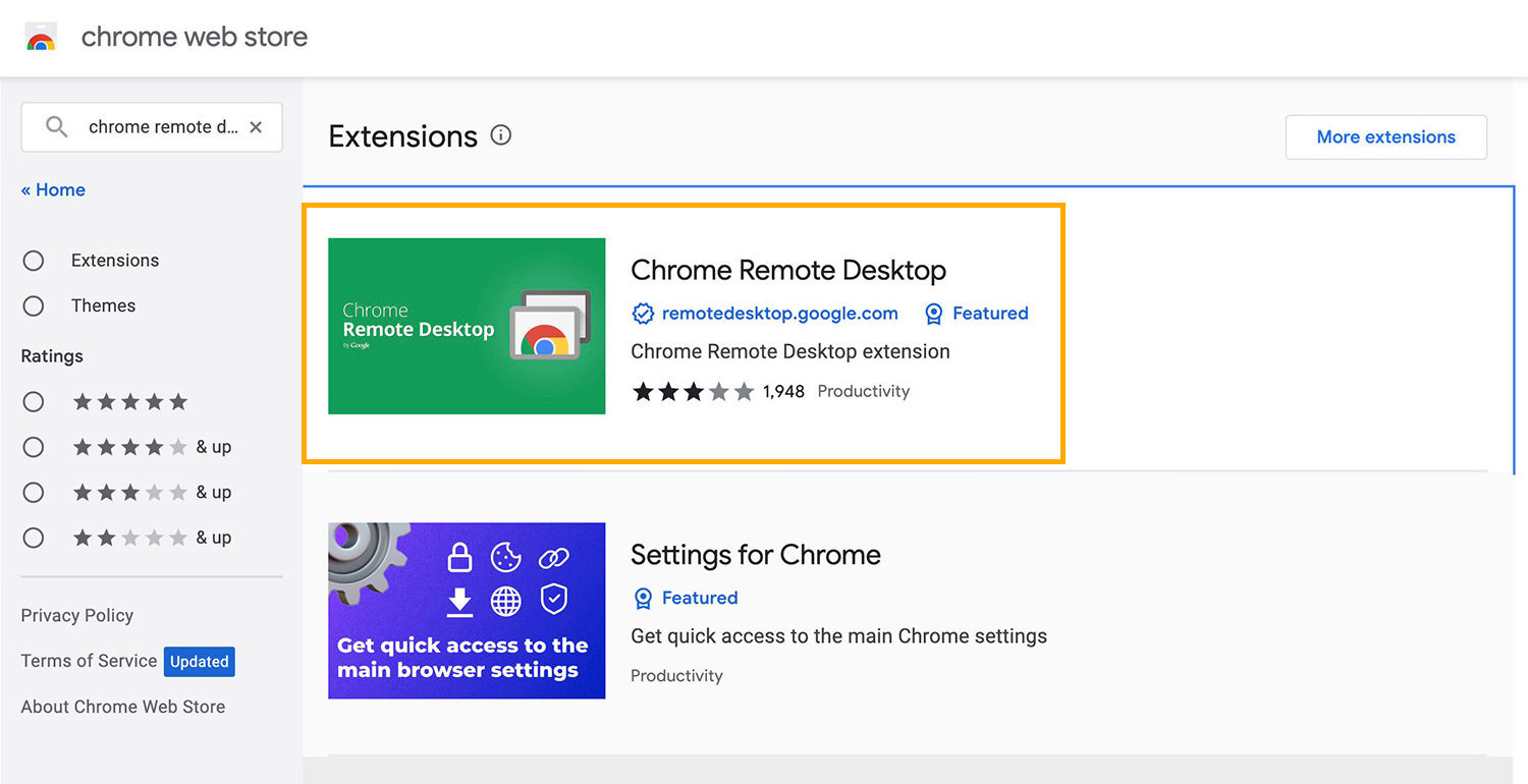 get Chrome remote desktop