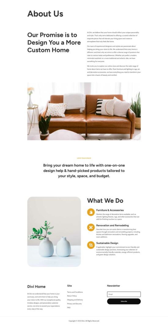 Home Decor Layout Pack for Divi