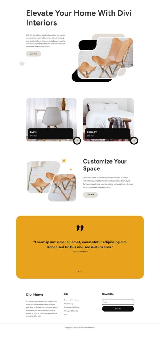 Home Decor Layout Pack for Divi