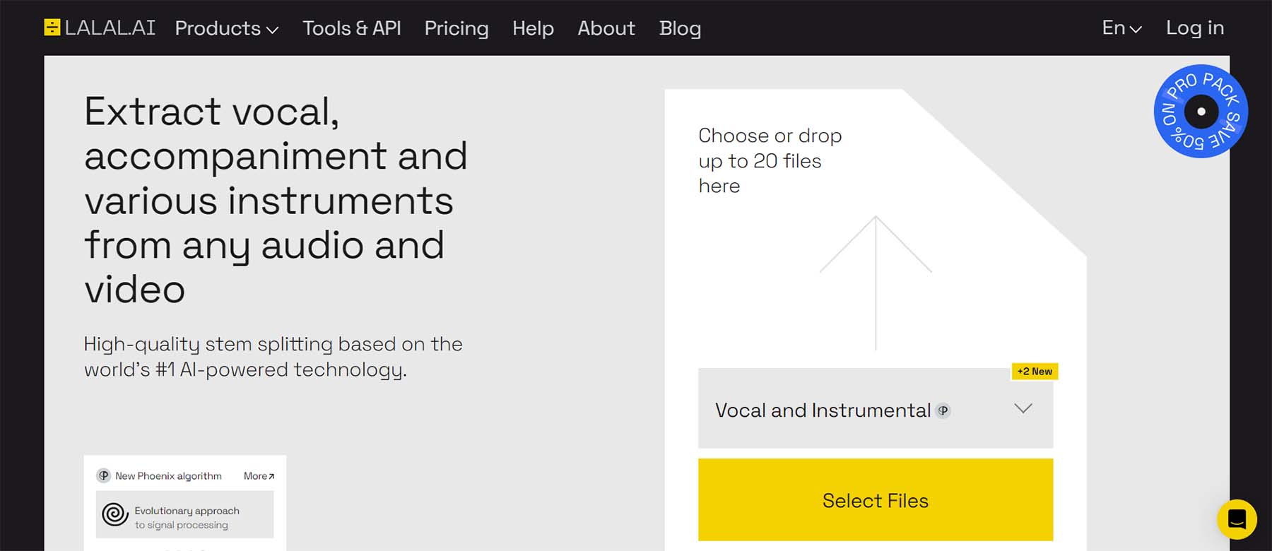 LALAL.AI, and AI audio stem splitter