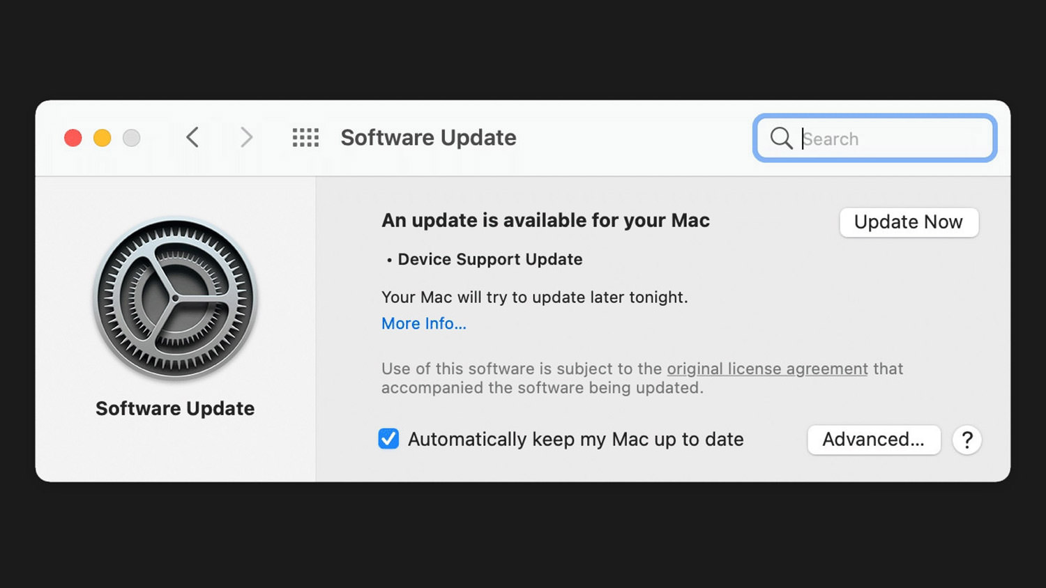 macOS software update