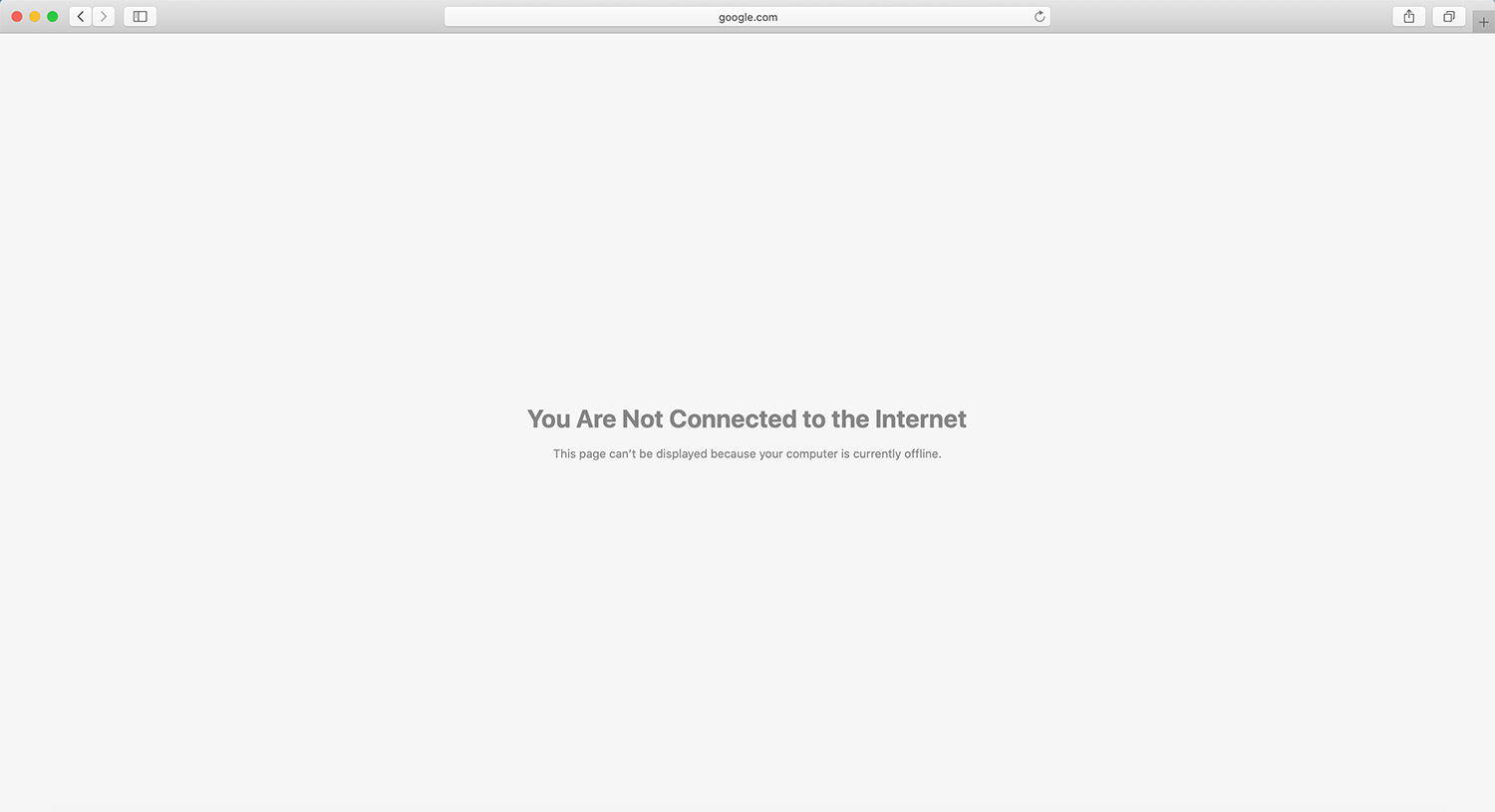 macOS not connected to internet