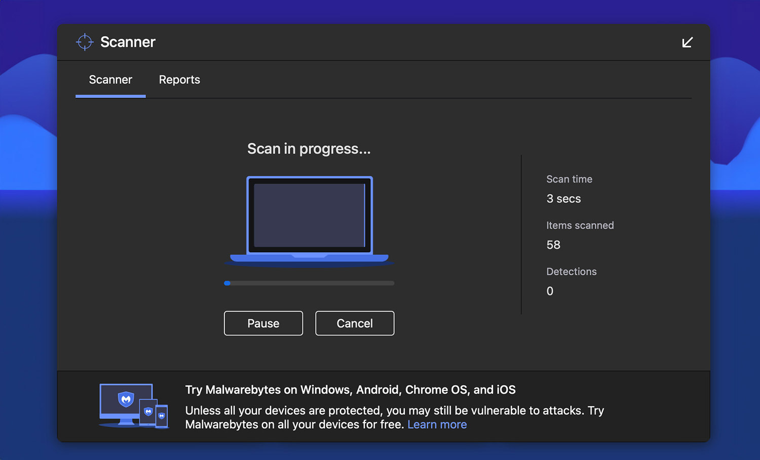 malware scan with Malwarebytes