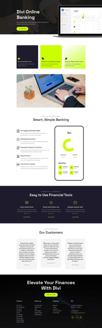 Online Banking Layout Pack for Divi