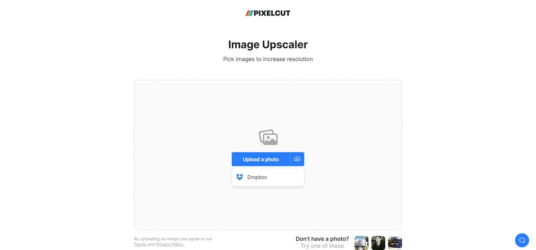 Upload directly from your Dropbox account to PixelCut